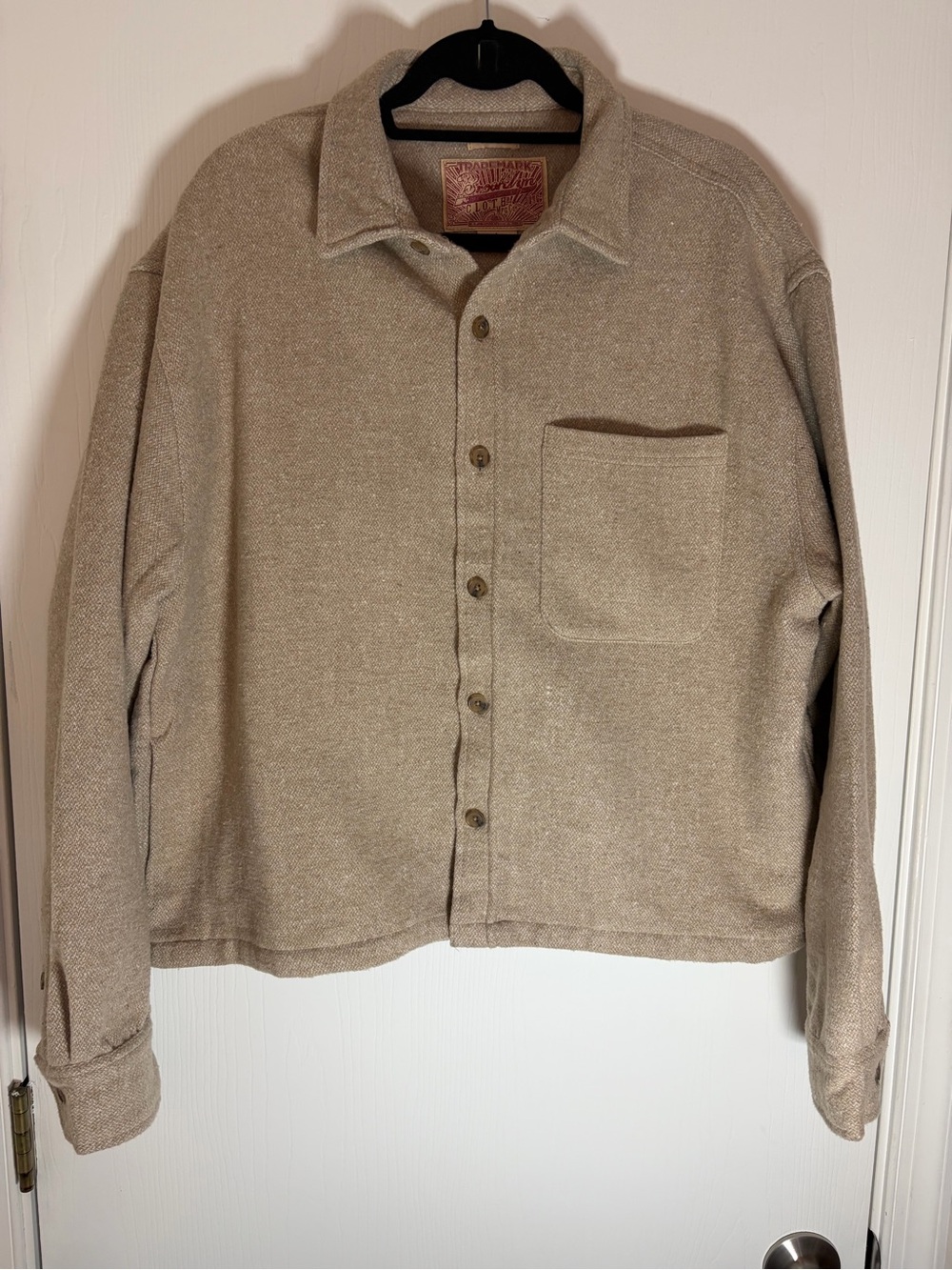 Buckle Light Beige Shirt Jacket
